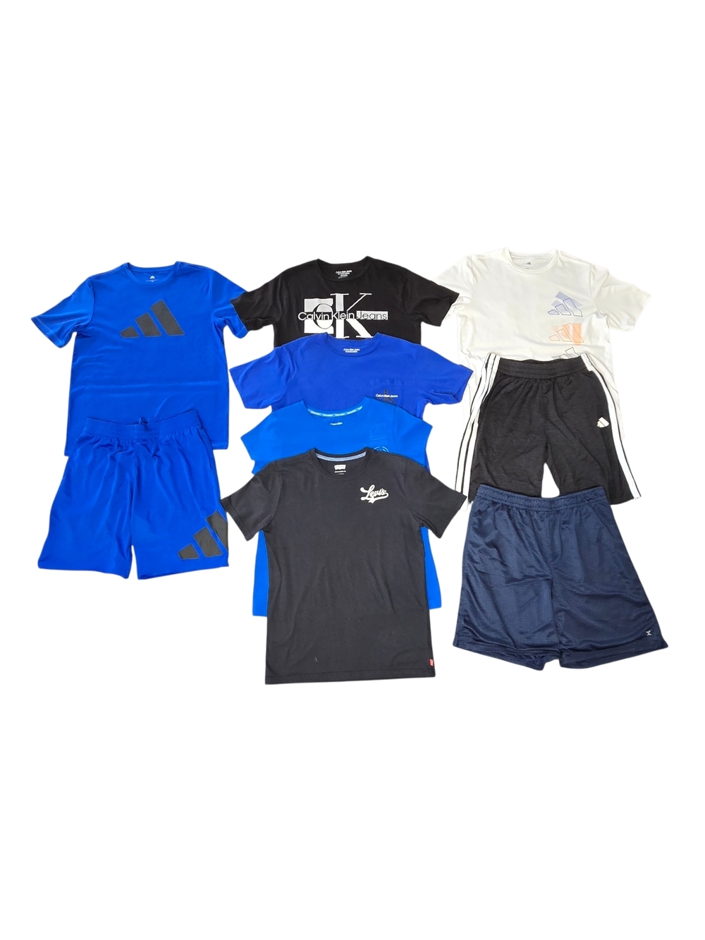 Assorted Kids Athletic Tee & Short Set - Blue, Black, White